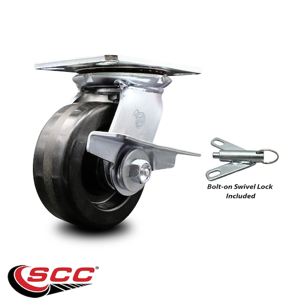 5 Inch Phenolic Caster With Roller Bearing And Brake/Swivel Lock